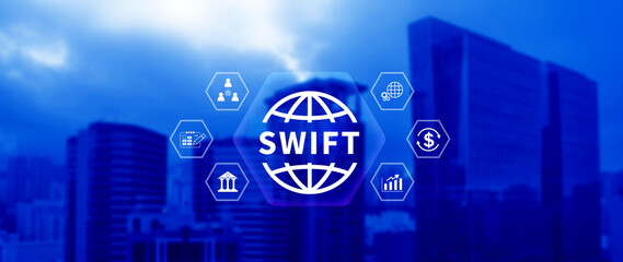SWIFT. Society for Worldwide Interbank Financial Telecommunications, online payment and financial...