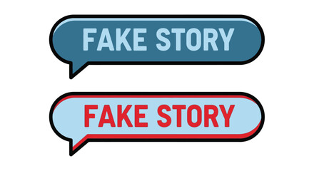 Fototapeta premium Fake story speech bubbles in blue and red