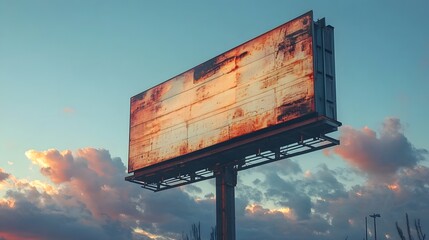 Vibrant Sunset Illuminates Towering Billboard