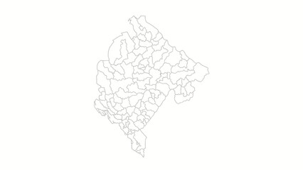 Serbia administrative map outline white background country.