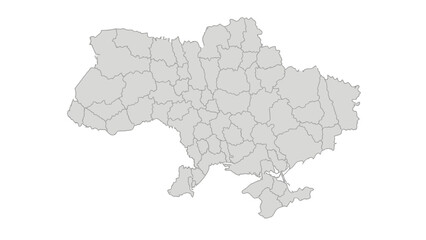 Obraz premium Ukraine map regions administrative division country.