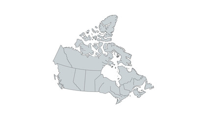 Map of Canada outline with provincial borders clearly delineated on a white background, representing Canadian geography and national identity