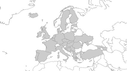 Map of Europe highlighting European Union member states and candidate countries