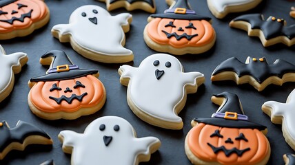 halloween cookies on a table