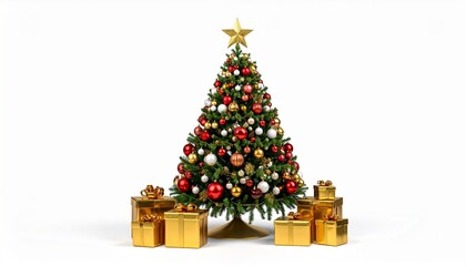 Christmas tree with gifts and decorations