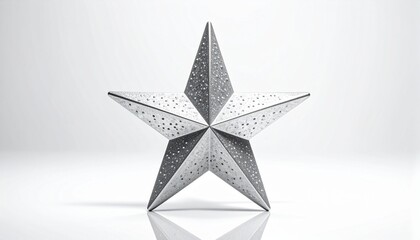Silver star decoration isolated on a white background