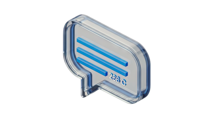 Transparent Speech Bubble with Lines and Temperature Display