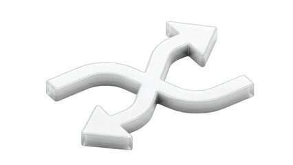 Obraz premium White Arrows Intersecting on White Background