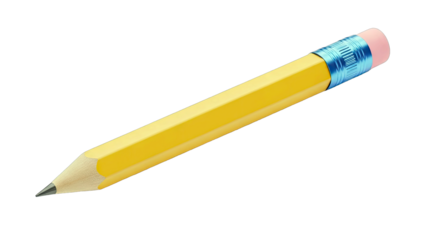 Yellow Pencil Isolated on White Background