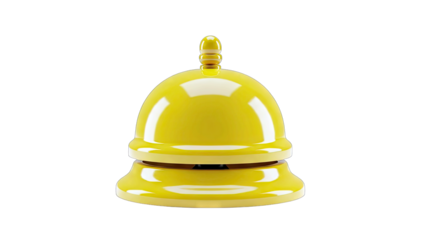 Yellow Service Bell Isolated on White