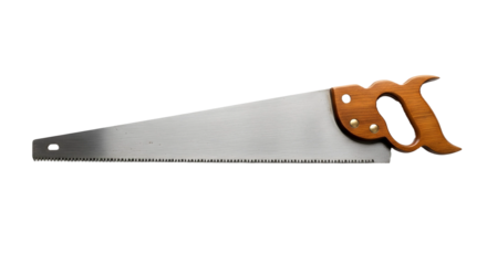 Hand saw with a sharp metal blade isolated on a white background