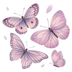 Pastel Purple Butterfly Clipart Collection