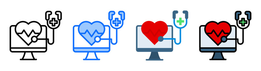 Fototapeta premium Digital Healthcare Icon Collection Set Multiple Style
