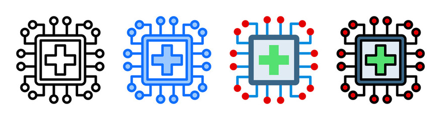 Ai Healthcare Icon Collection Set Multiple Style