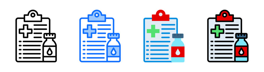 Blood Test Icon Collection Set Multiple Style