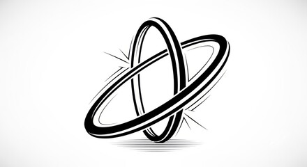 Abstract Interlocking Rings Graphic Design Element.