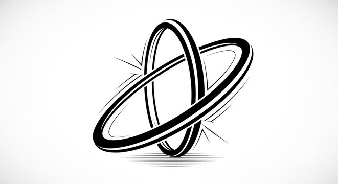 Abstract Interlocking Rings Graphic Design Element.