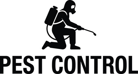 Fototapeta premium Pest Control Man Exterminator Vector Illustration