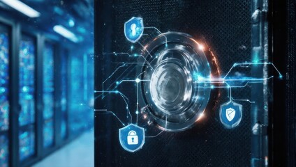 Cyber Security Network Protection Digital Abstract Technology.