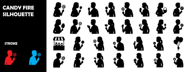 Candy Fair Silhouette Vector &ndash; Sweet Treats Sugar Festival Celebration Icons
