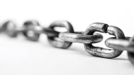 Obraz premium Broken iron links drifting in shadowed glow, metaphor for shedding limitations.