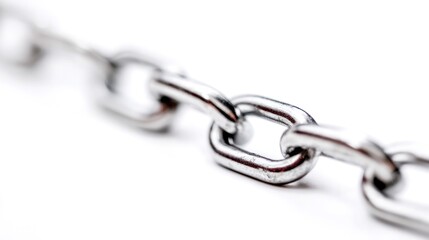 Obraz premium Floating metal links breaking apart under sharp rim light, symbolizing release and renewed strength.