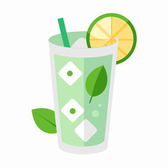 Refreshing clear drink overhead shot for banner advertisement