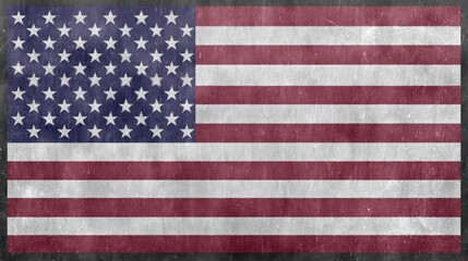 Obraz premium Vintage American flag border framing a dark slate surface, combining rustic and patriotic elements. event programs.
