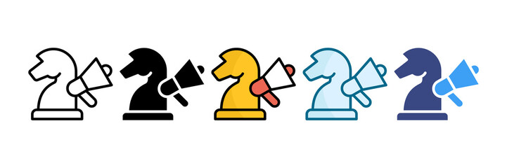 Marketing Strategy Icon Set Multiple Style Collection