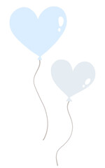 水色と銀色の風船