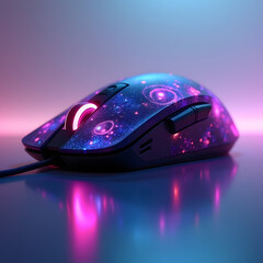 computer mouse on blue