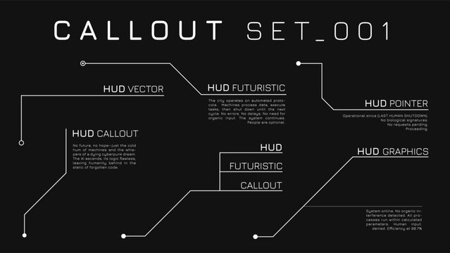 Callout Hud Set Of Clean Line Frames For Tech Presentation