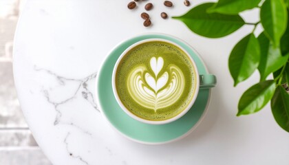 Matcha Latte Minimal Table Aesthetic &ndash; Clean Soft Style&rdquo;
