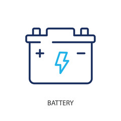 Battery thin line icons. Original vector illustration.