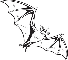 bat vector style silhouette image with white background
