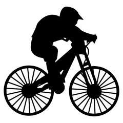 Obraz premium BMX Rider Silhouette Isolated on White Background. Vector Illustration.