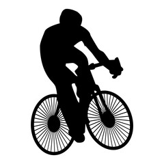 Obraz premium BMX Rider Silhouette Isolated on White Background. Vector Illustration.