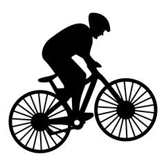 Obraz premium BMX Rider Silhouette Isolated on White Background. Vector Illustration.