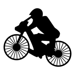 Obraz premium BMX Rider Silhouette Isolated on White Background. Vector Illustration.