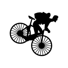 Fototapeta premium BMX Rider Silhouette Isolated on White Background. Vector Illustration.