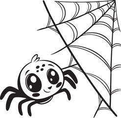 cute spider vector style silhouette image