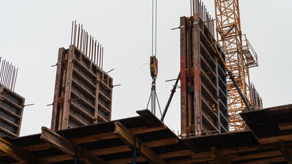 equipment at the construction site of a new building