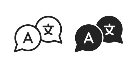 Language translate icons. Translate icons set