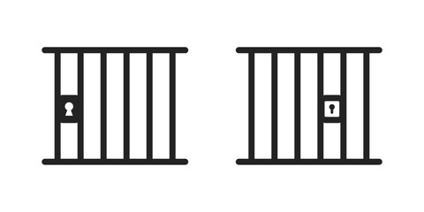 Jail icon vector. Prison icon vector. Prison jail glyph icon