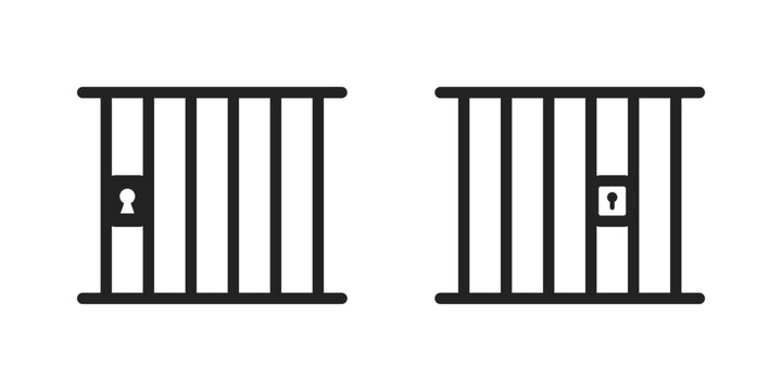 Jail icon vector. Prison icon vector. Prison jail glyph icon