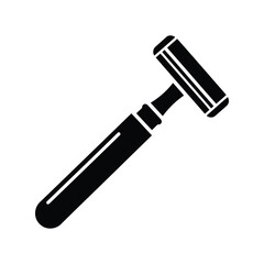 Black disposable safety razor vector icon, shaving, grooming, personal hygiene, beauty product graphic