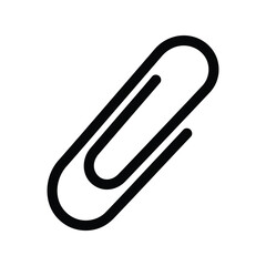 Classic paperclip outline icon, office stationery tool, document attachment, organization supply vector