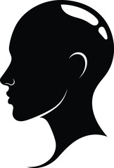 Human head silhouette icon, abstract profile vector, cognition symbol illustration, psychology concept design, cad drawing flat vector illustration