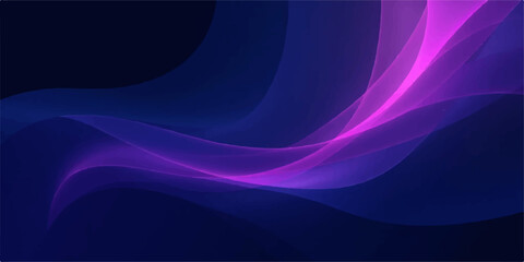 Abstract blue wave background with smooth flowing lines and soft glowing light