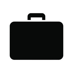 Classic business briefcase silhouette icon, work, finance, management, professional case vector